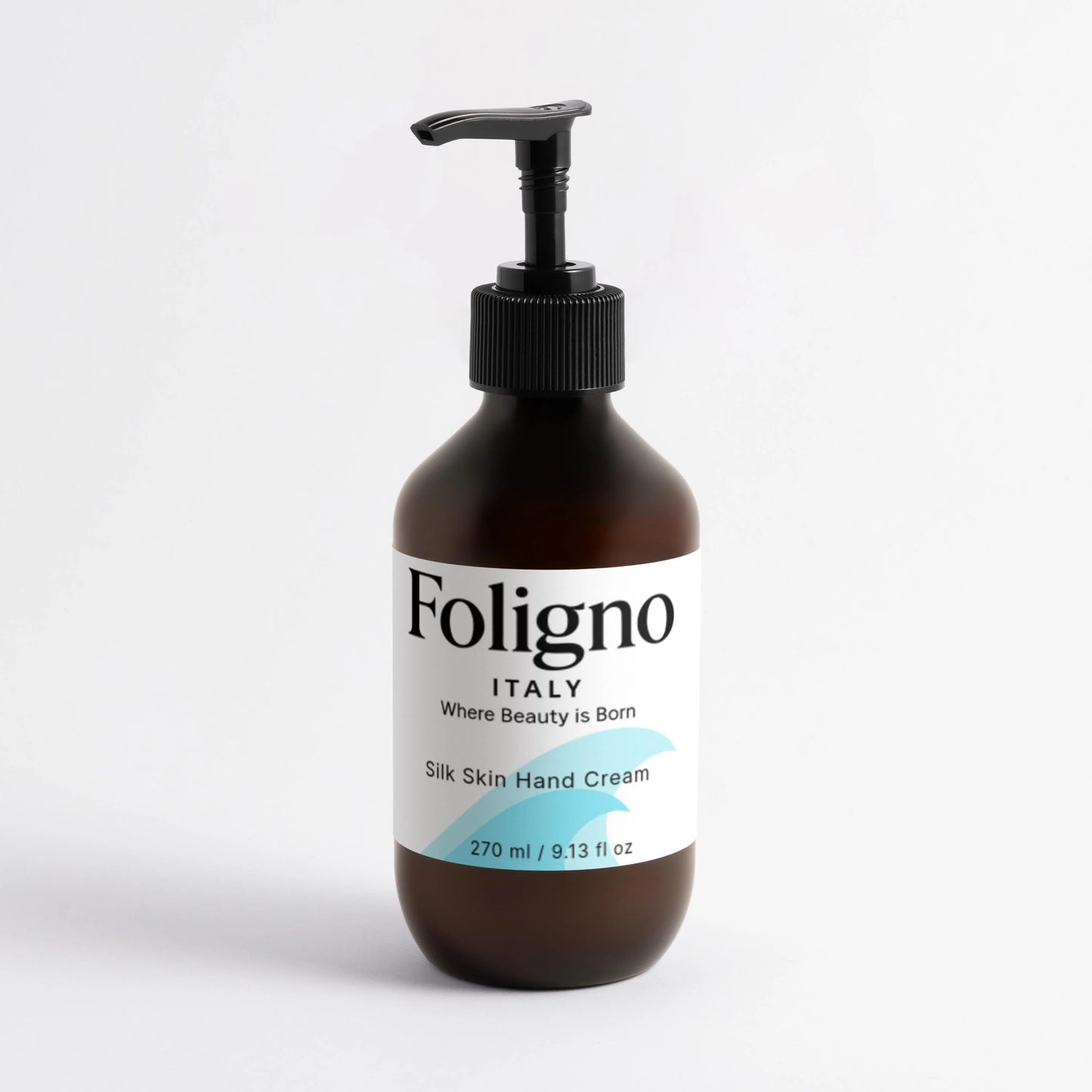 Foligno hand cream bottle on a white background
