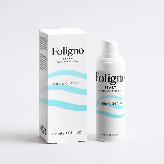 Foligno Italy Vitamin C Serum packaging on a white background