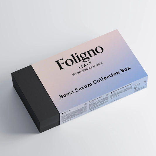 Foligno Boost Serum Collection Box on a light gray background